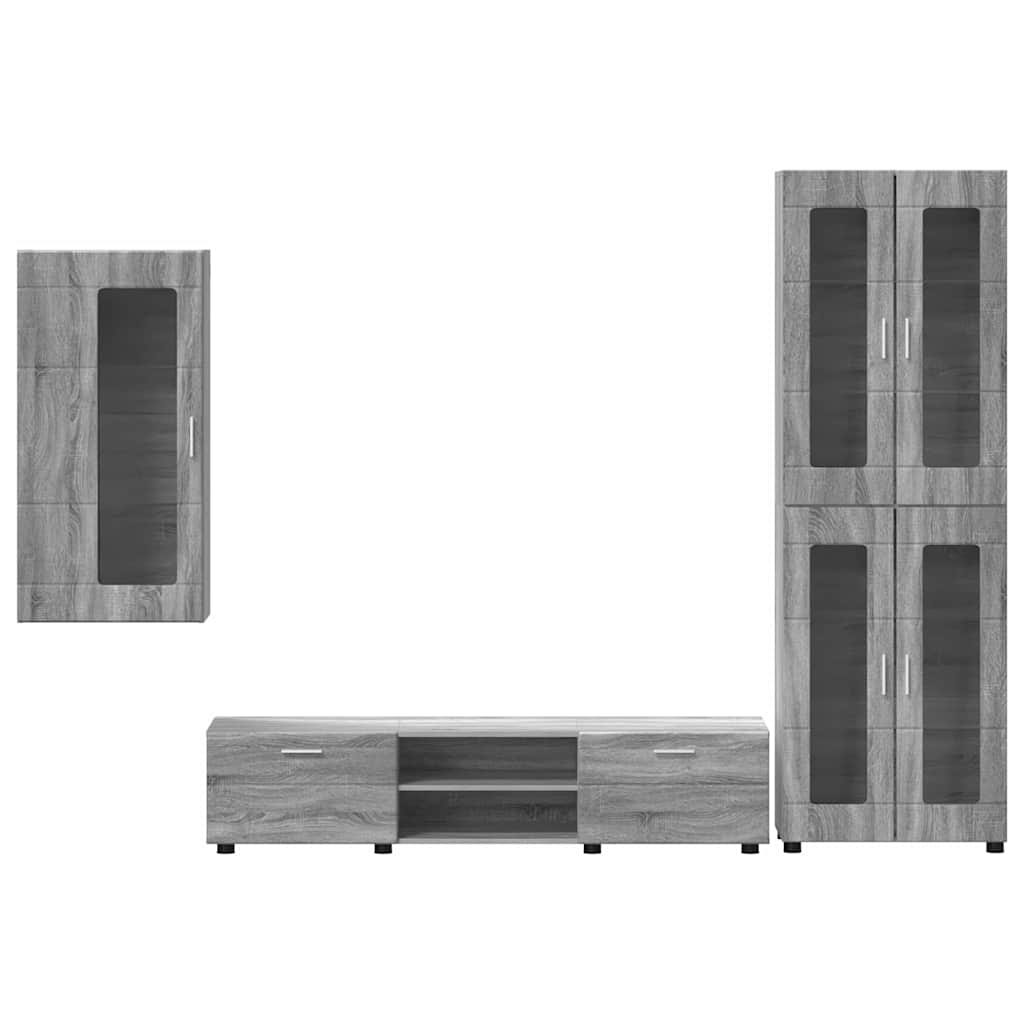 Ensemble meuble TV FLORIN 3 pcs Gris Sonoma Bois d'ingénierie - XIOS