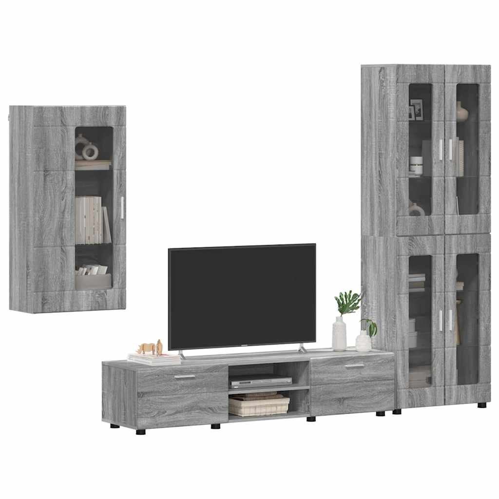 Ensemble meuble TV FLORIN 3 pcs Gris Sonoma Bois d'ingénierie - XIOS
