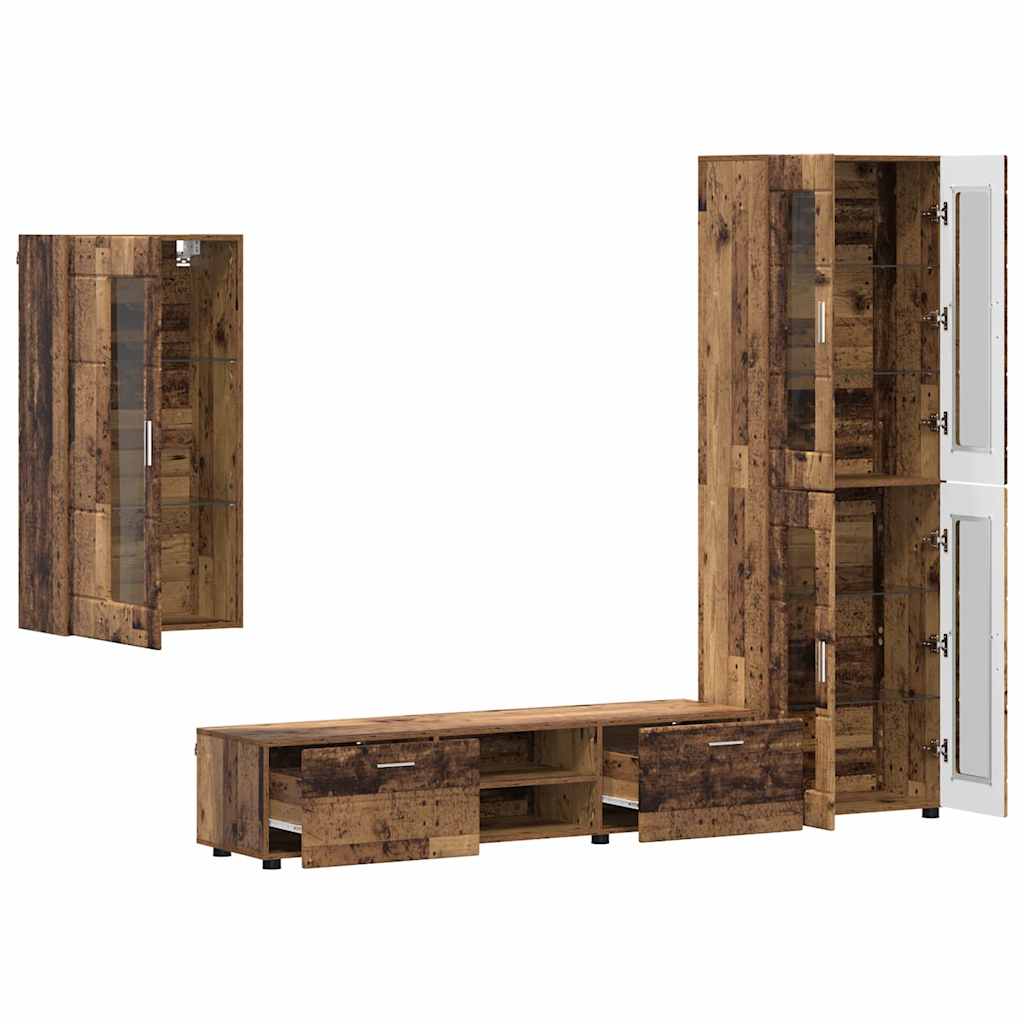 Ensemble meuble TV FLORIN 3 pcs Bois ancien Bois d'ingénierie - XIOS