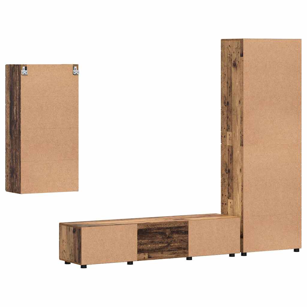 Ensemble meuble TV FLORIN 3 pcs Bois ancien Bois d'ingénierie - XIOS