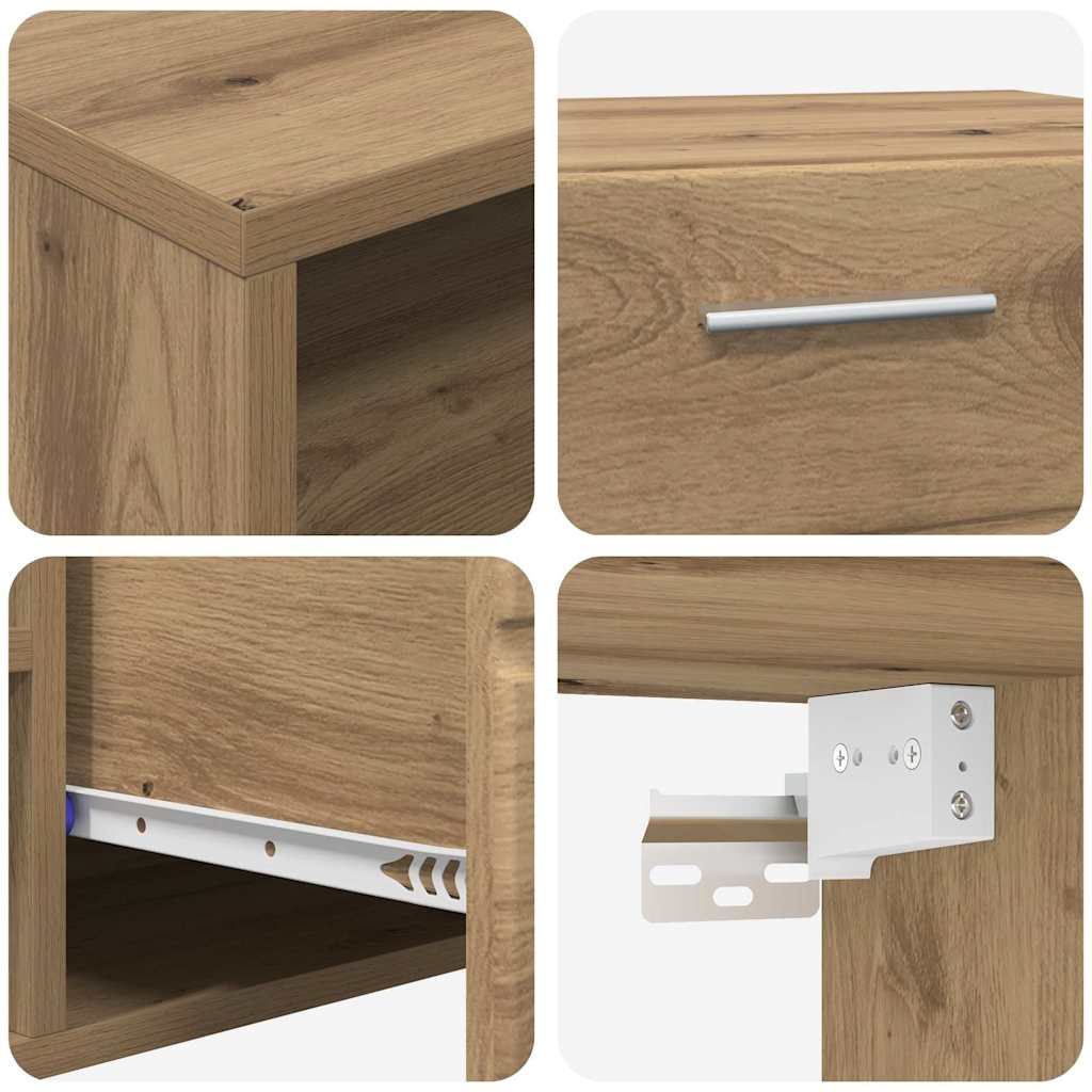 Ensemble meuble TV avec porte Chêne artisanal Bois d'ingénierie - XIOS