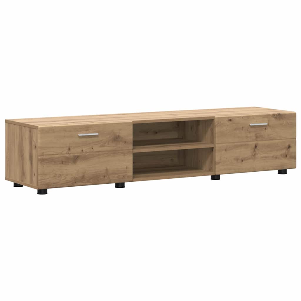 Ensemble meuble TV avec porte Chêne artisanal Bois d'ingénierie - XIOS