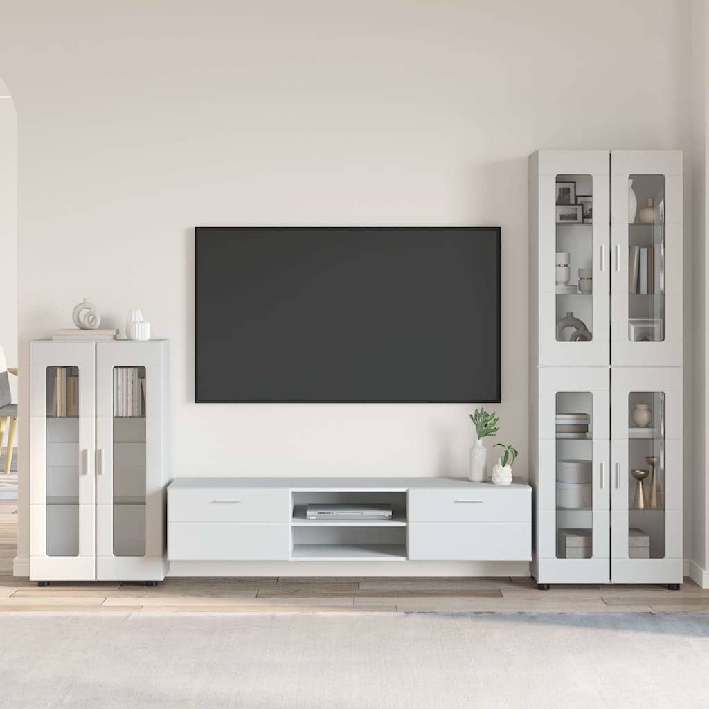 Ensemble meuble TV FLORIN 3 pcs Blanc Bois d'ingénierie - XIOS