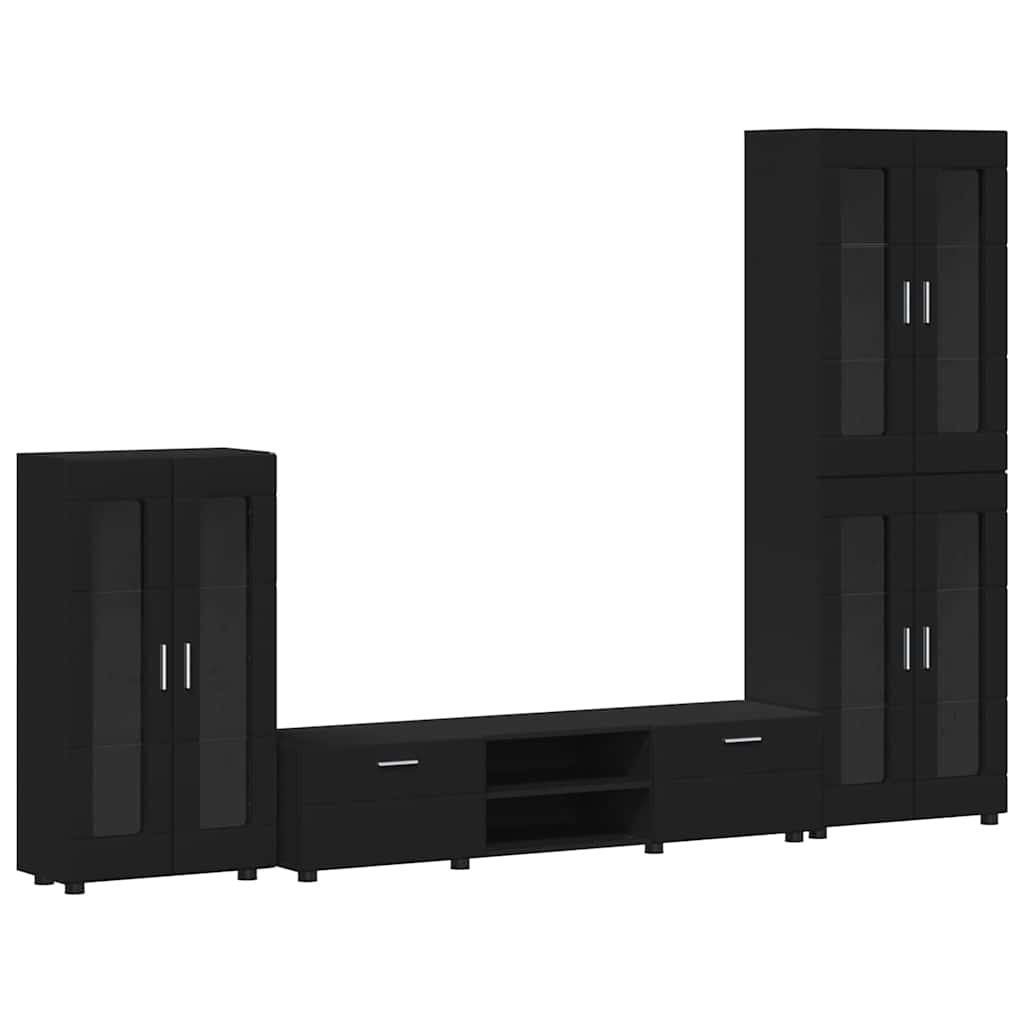 Ensemble meuble TV FLORIN 3 pcs Noir Bois d'ingénierie - XIOS