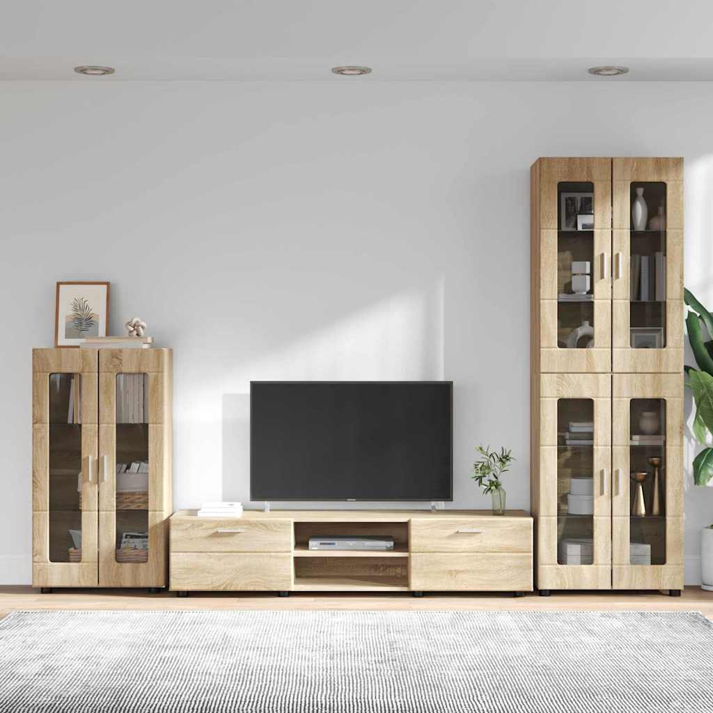 Ensemble meuble TV FLORIN 3 pcs Chêne Sonoma Bois d'ingénierie - XIOS