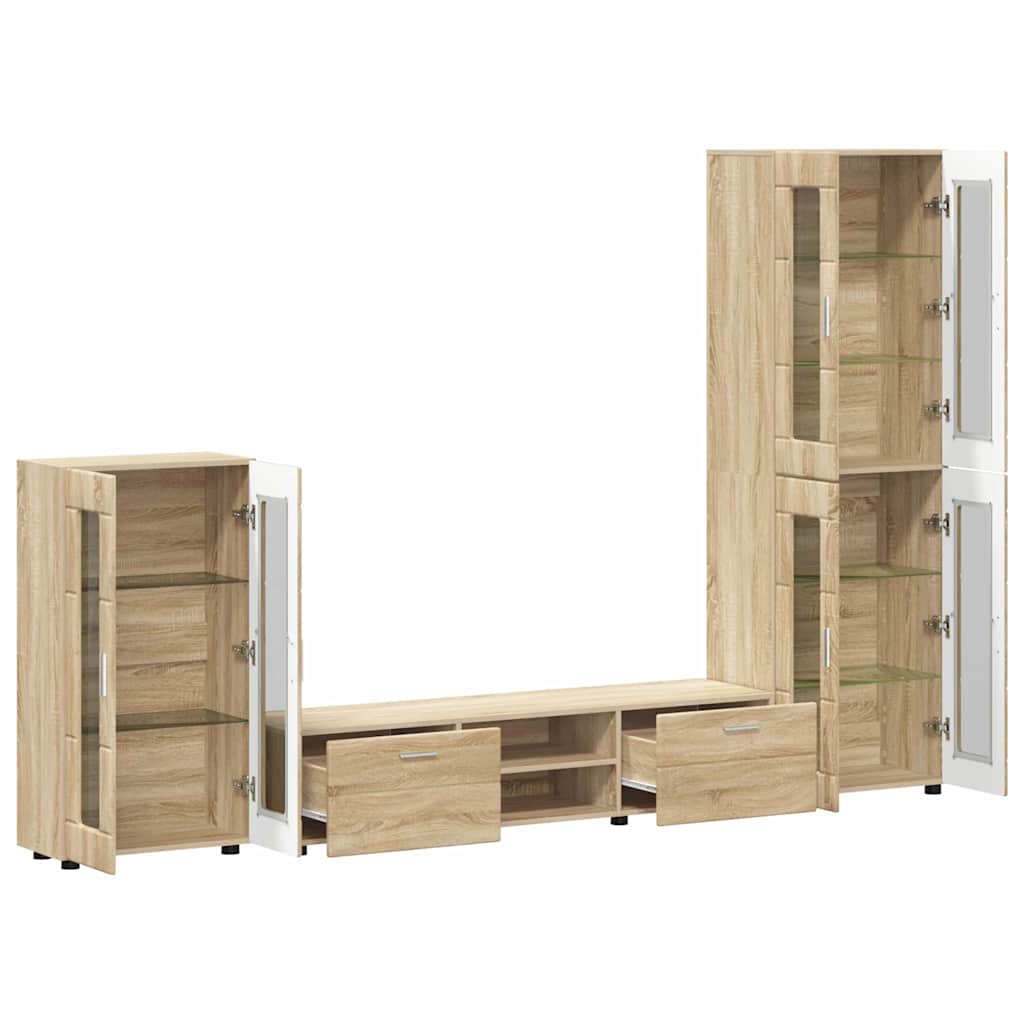 Ensemble meuble TV FLORIN 3 pcs Chêne Sonoma Bois d'ingénierie - XIOS