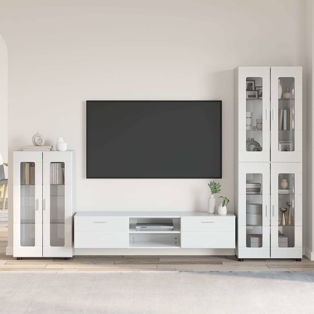Ensemble meuble TV avec tiroir FLORIN 3 pcs Blanc brillant - XIOS