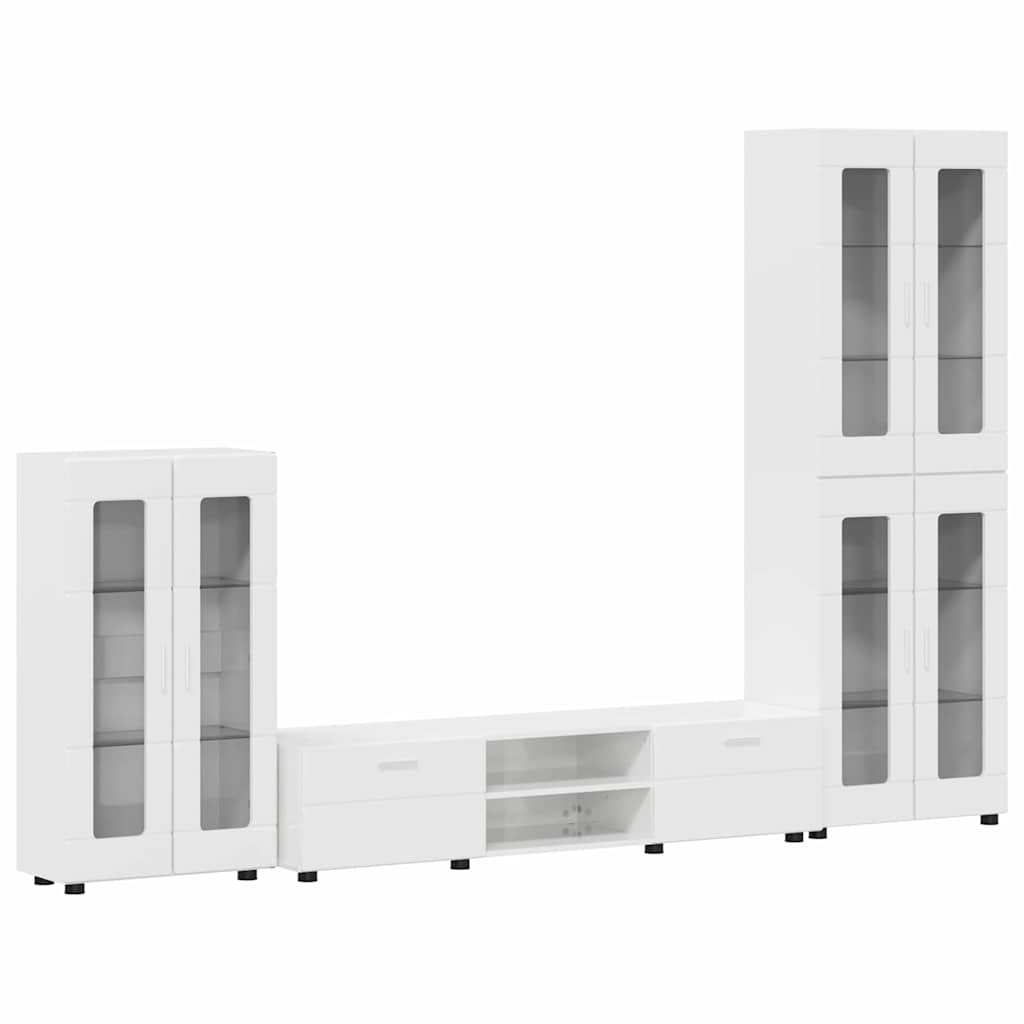 Ensemble meuble TV avec tiroir FLORIN 3 pcs Blanc brillant - XIOS