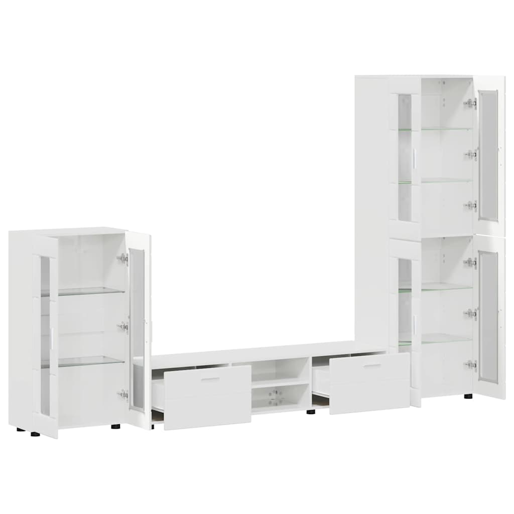 Ensemble meuble TV avec tiroir FLORIN 3 pcs Blanc brillant - XIOS