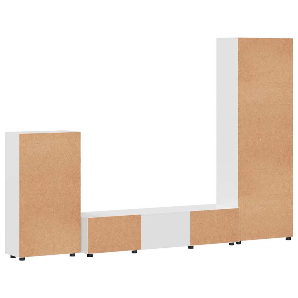 Ensemble meuble TV avec tiroir FLORIN 3 pcs Blanc brillant - XIOS