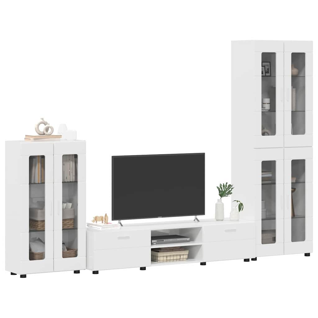 Ensemble meuble TV avec tiroir FLORIN 3 pcs Blanc brillant - XIOS