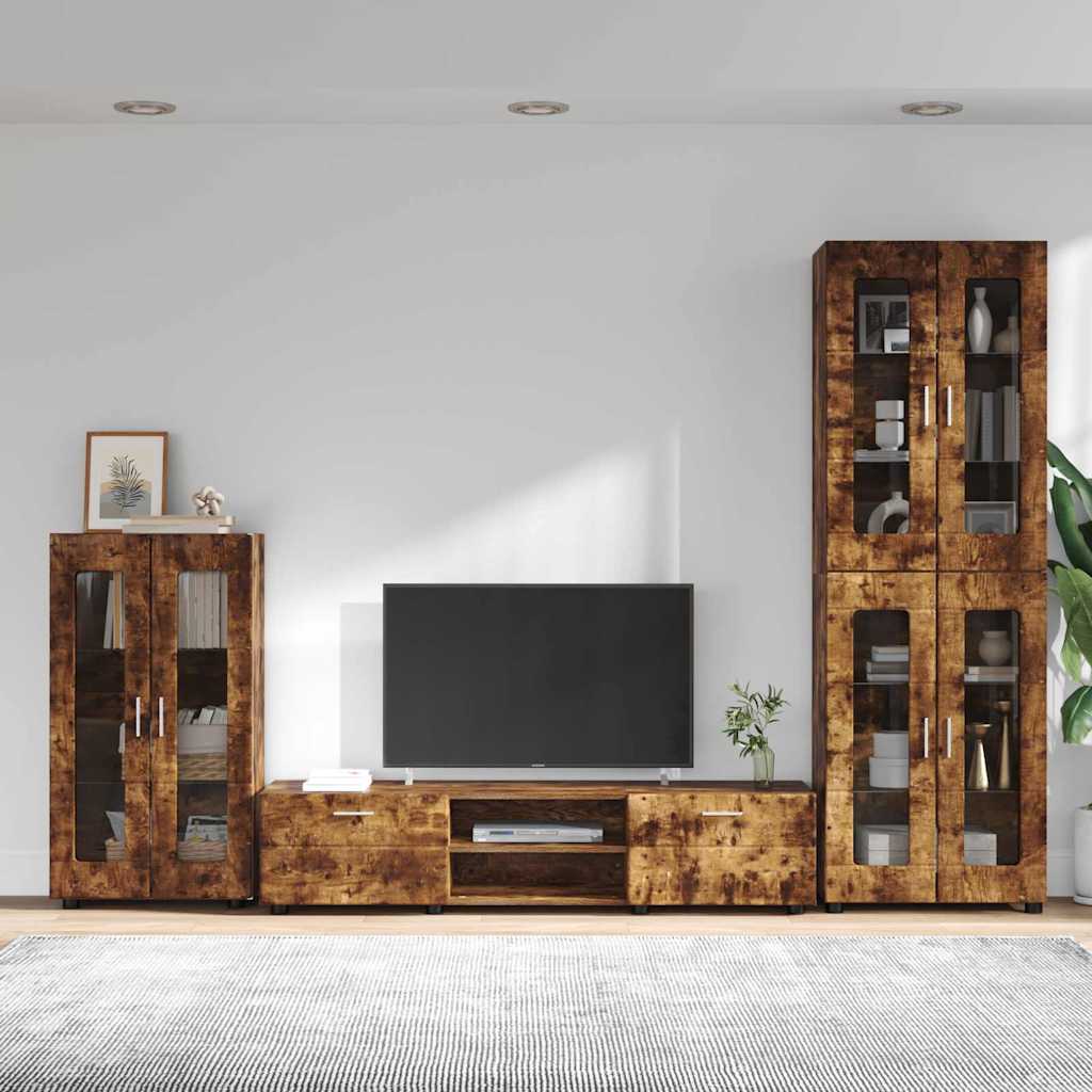 Ensemble meuble TV FLORIN 3 pcs Chêne fumé Bois d'ingénierie - XIOS