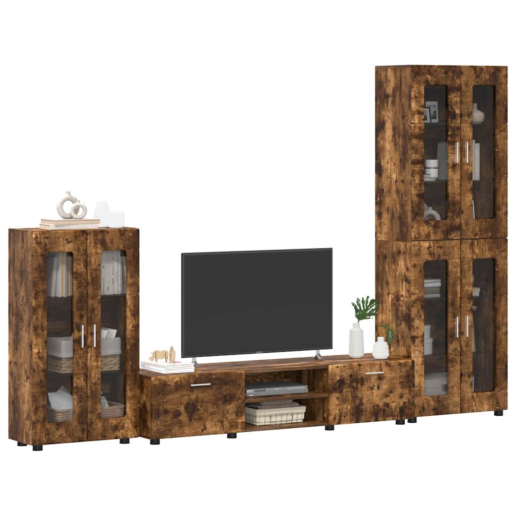 Ensemble meuble TV FLORIN 3 pcs Chêne fumé Bois d'ingénierie - XIOS