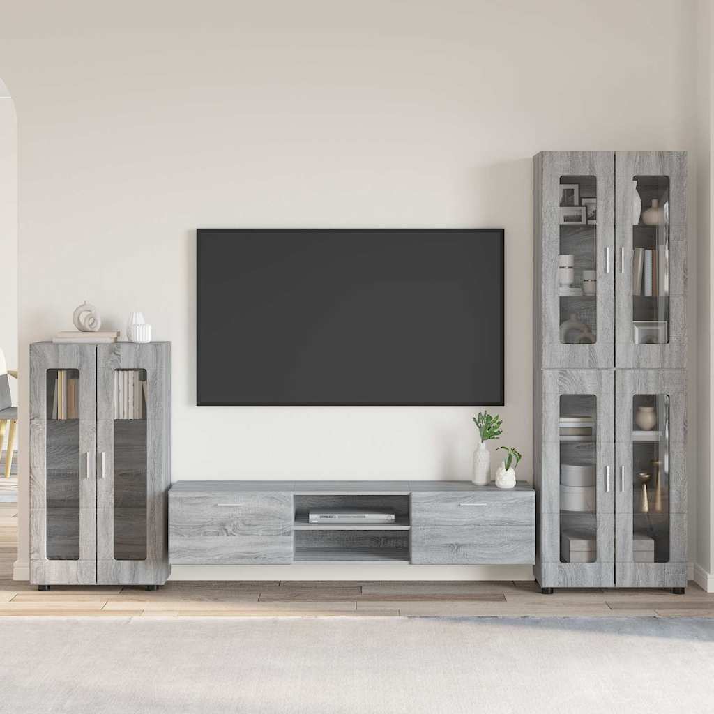Ensemble meuble TV FLORIN 3 pcs Gris Sonoma Bois d'ingénierie - XIOS