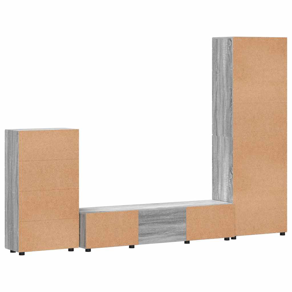 Ensemble meuble TV FLORIN 3 pcs Gris Sonoma Bois d'ingénierie - XIOS