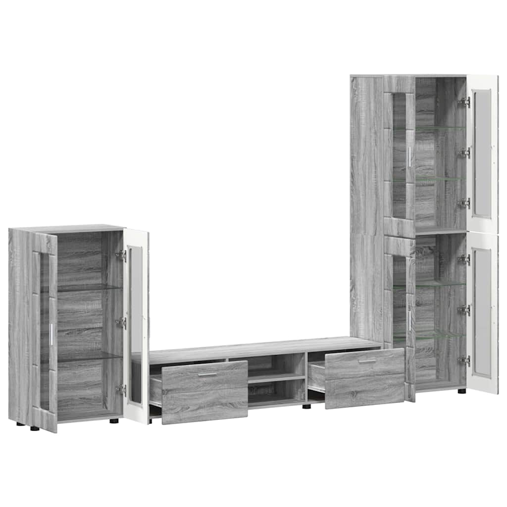 Ensemble meuble TV FLORIN 3 pcs Gris Sonoma Bois d'ingénierie - XIOS