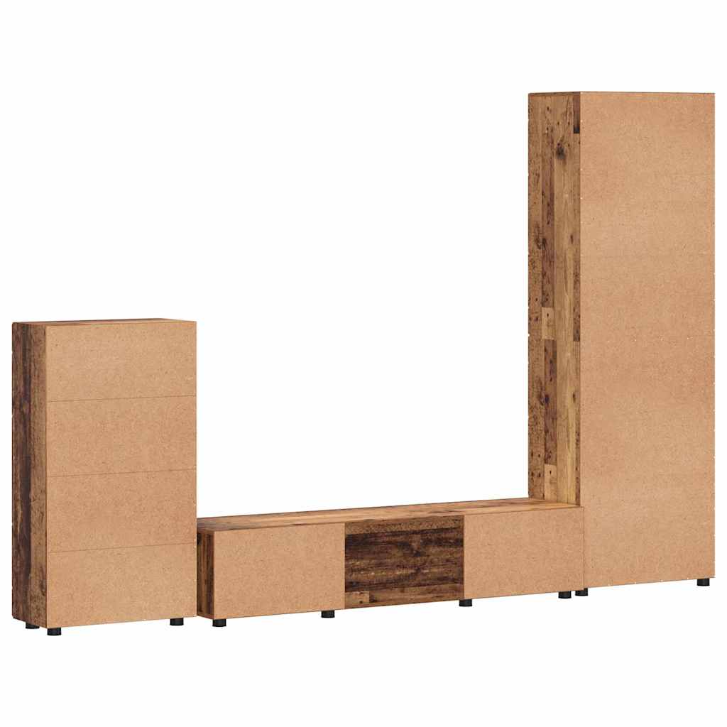 Ensemble meuble TV FLORIN 3 pcs Bois ancien Bois d'ingénierie - XIOS