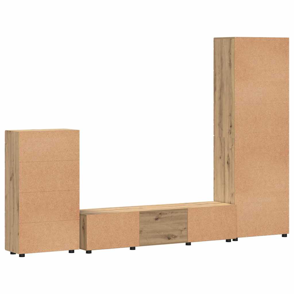 Ensemble meuble TV avec tiroir FLORIN 3 pcs Chêne artisanal - XIOS