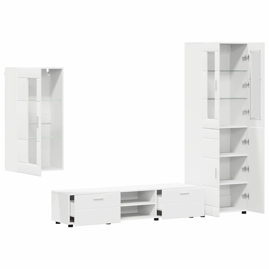 Ensemble meuble TV FLORIN 3 pcs Blanc Bois d'ingénierie - XIOS