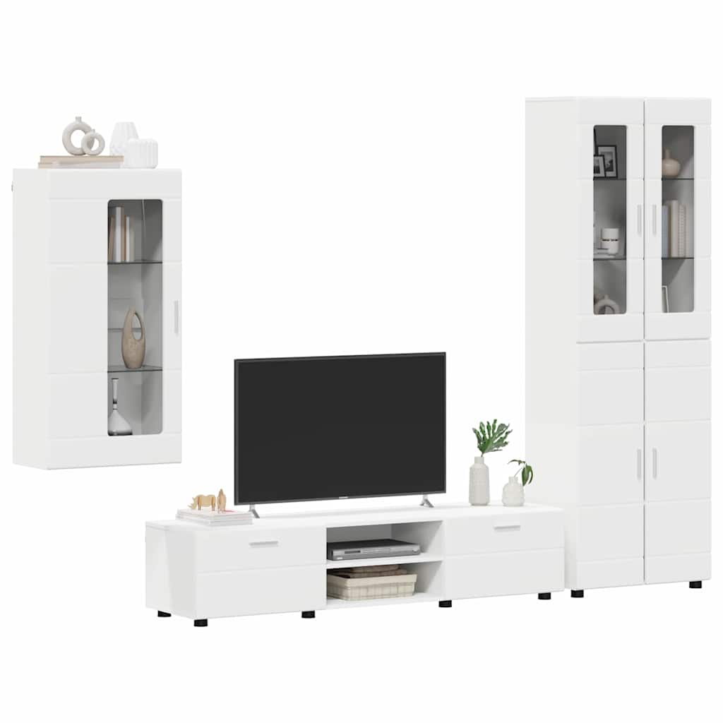 Ensemble meuble TV FLORIN 3 pcs Blanc Bois d'ingénierie - XIOS
