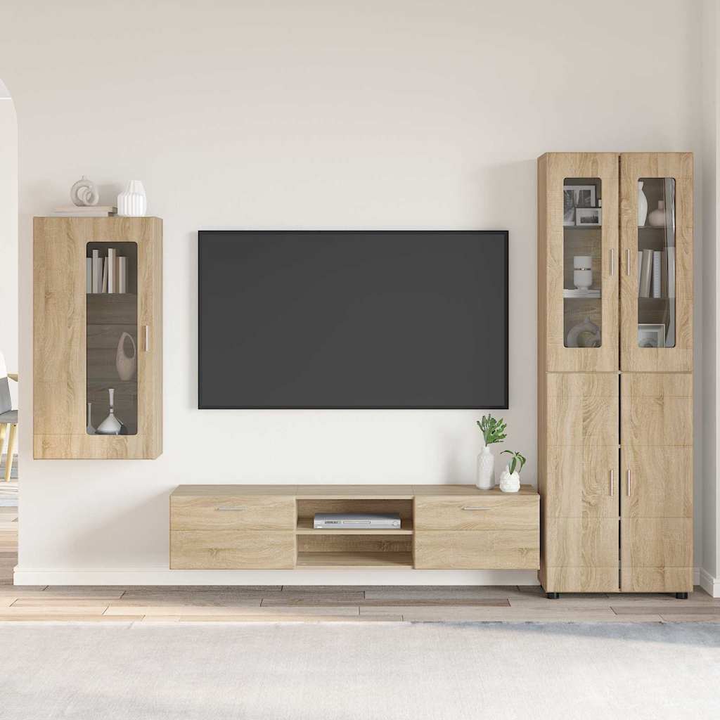 Ensemble meuble TV FLORIN 3 pcs Chêne Sonoma Bois d'ingénierie - XIOS