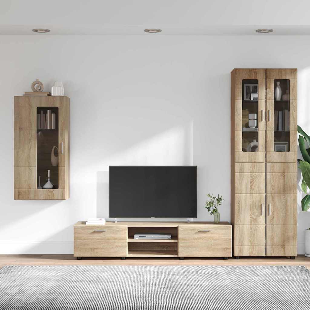 Ensemble meuble TV FLORIN 3 pcs Chêne Sonoma Bois d'ingénierie - XIOS