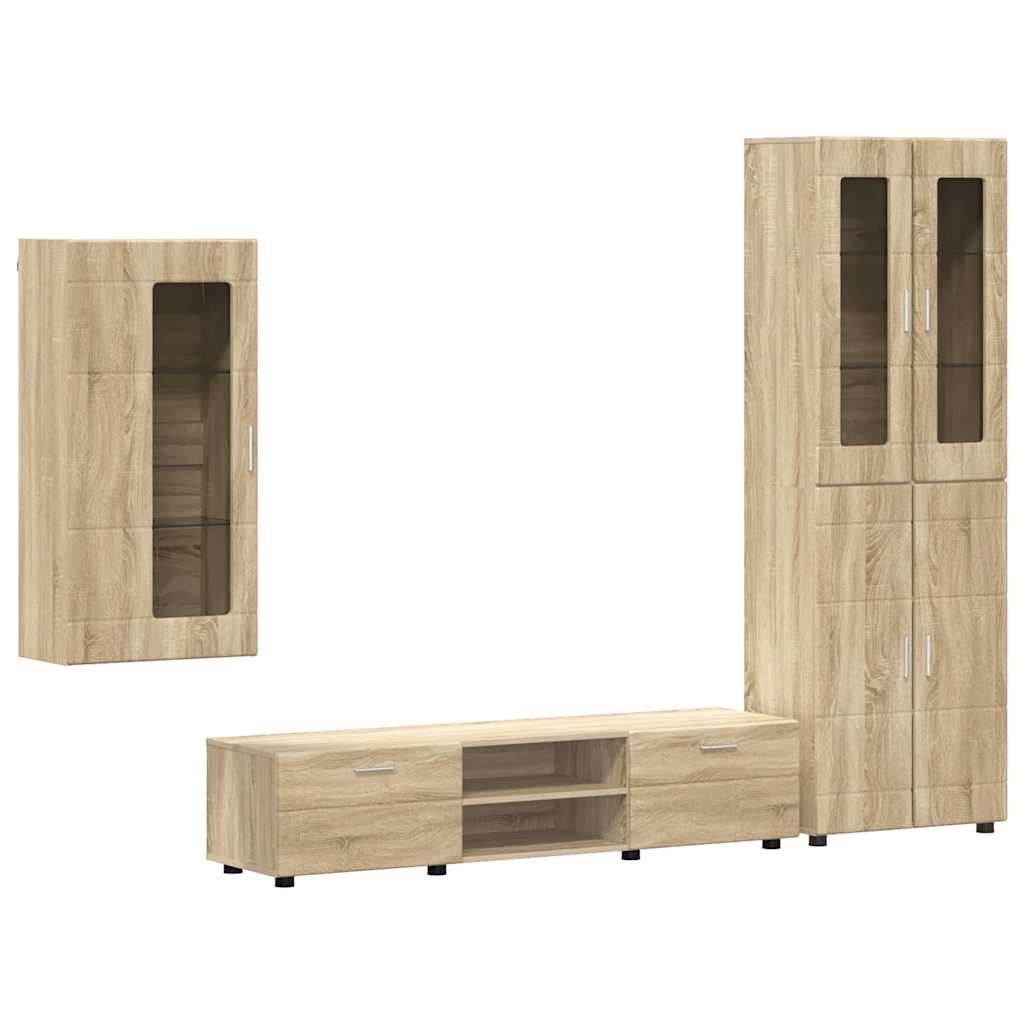 Ensemble meuble TV FLORIN 3 pcs Chêne Sonoma Bois d'ingénierie - XIOS