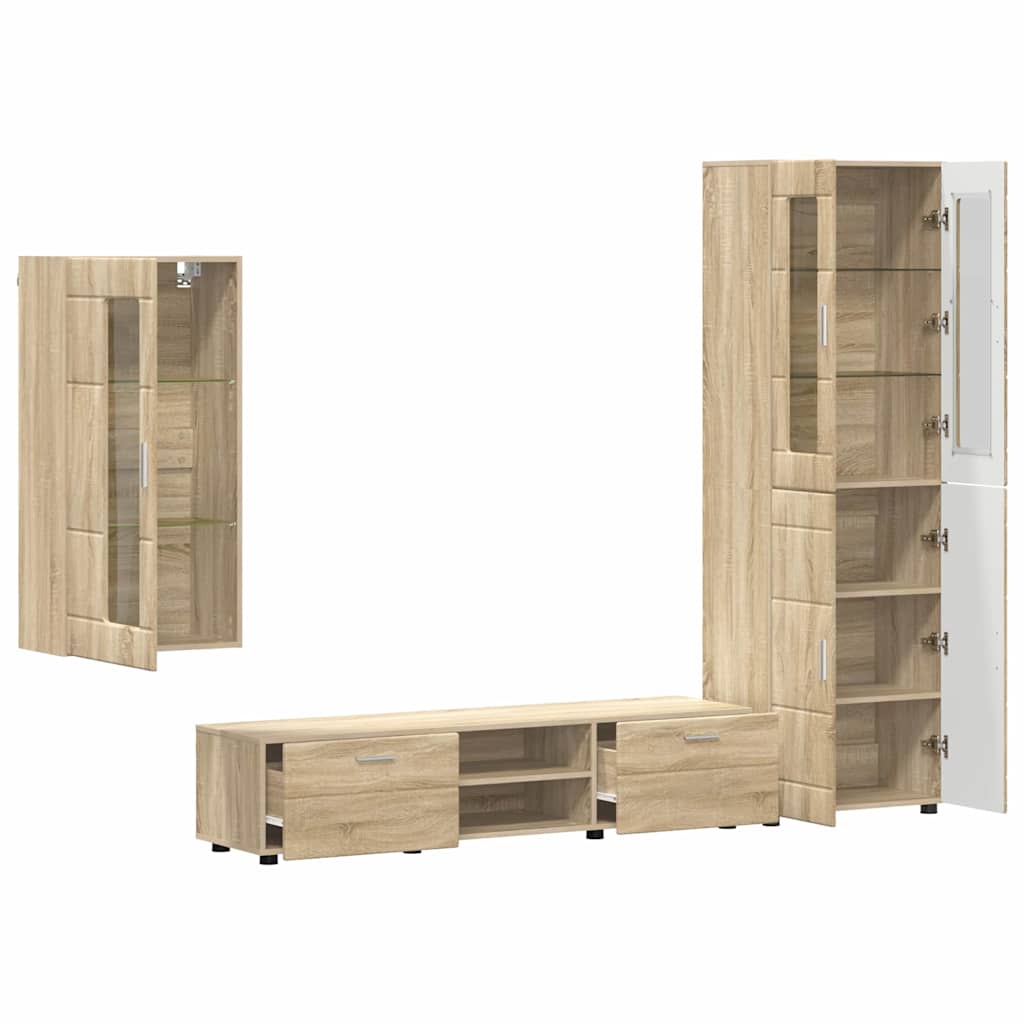Ensemble meuble TV FLORIN 3 pcs Chêne Sonoma Bois d'ingénierie - XIOS