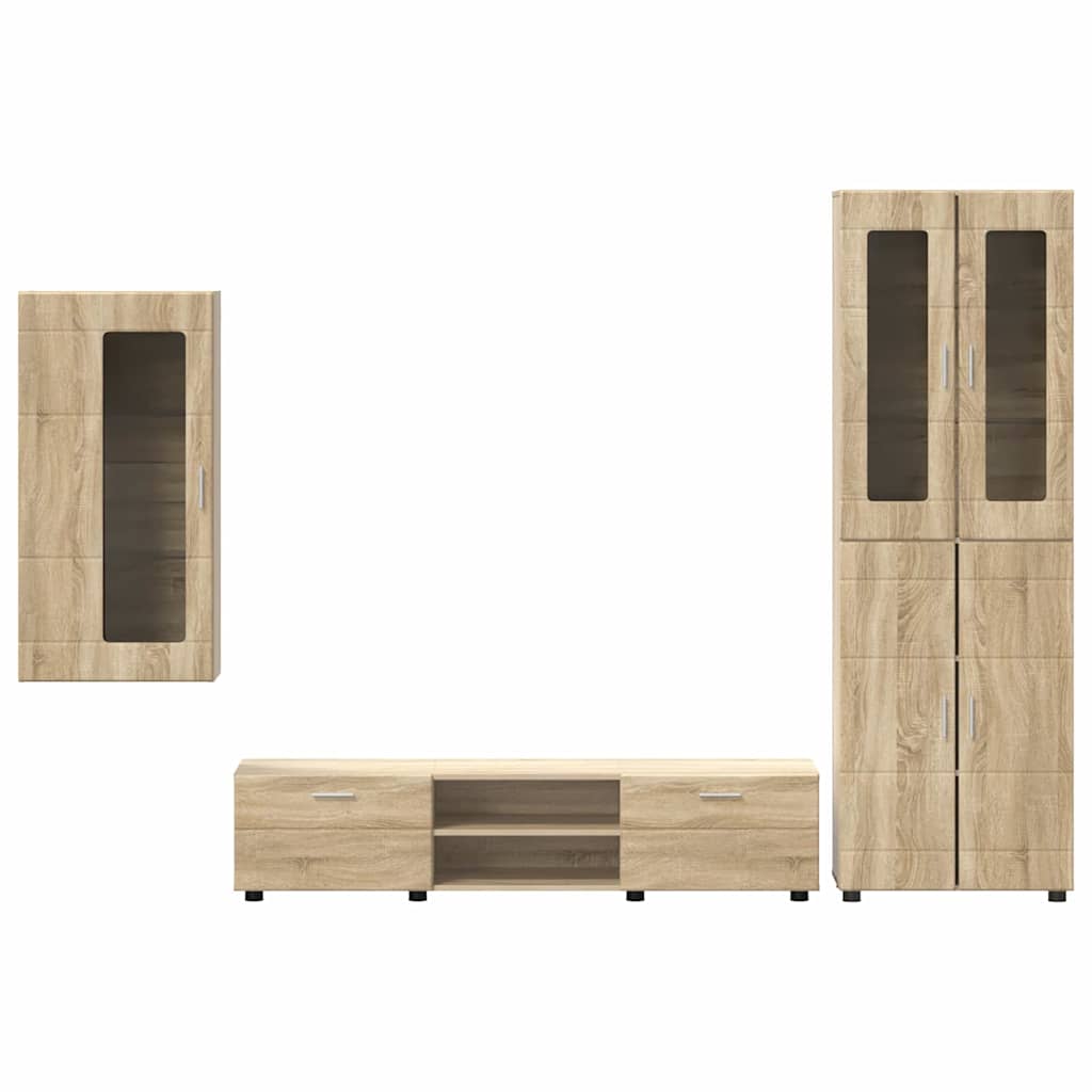 Ensemble meuble TV FLORIN 3 pcs Chêne Sonoma Bois d'ingénierie - XIOS