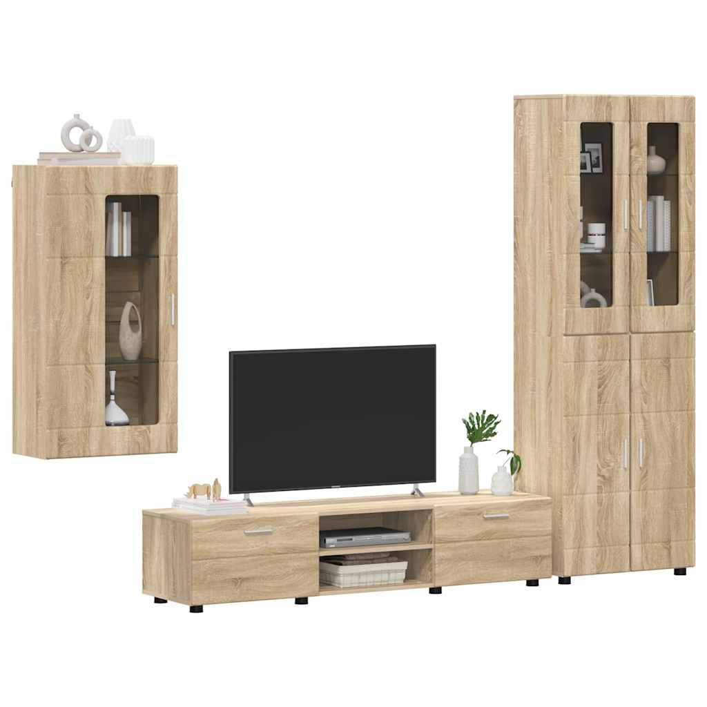 Ensemble meuble TV FLORIN 3 pcs Chêne Sonoma Bois d'ingénierie - XIOS