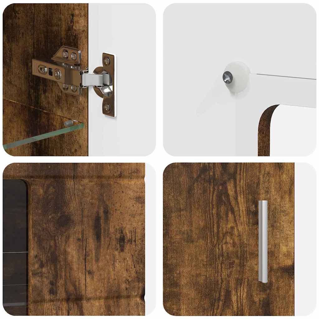 Ensemble meuble TV avec tiroir Chêne fumé Bois d'ingénierie - XIOS