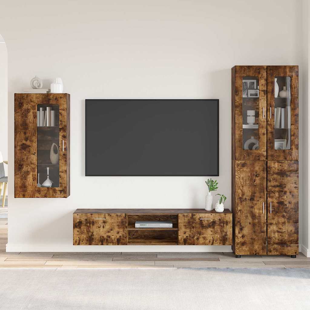 Ensemble meuble TV FLORIN 3 pcs Chêne fumé Bois d'ingénierie - XIOS