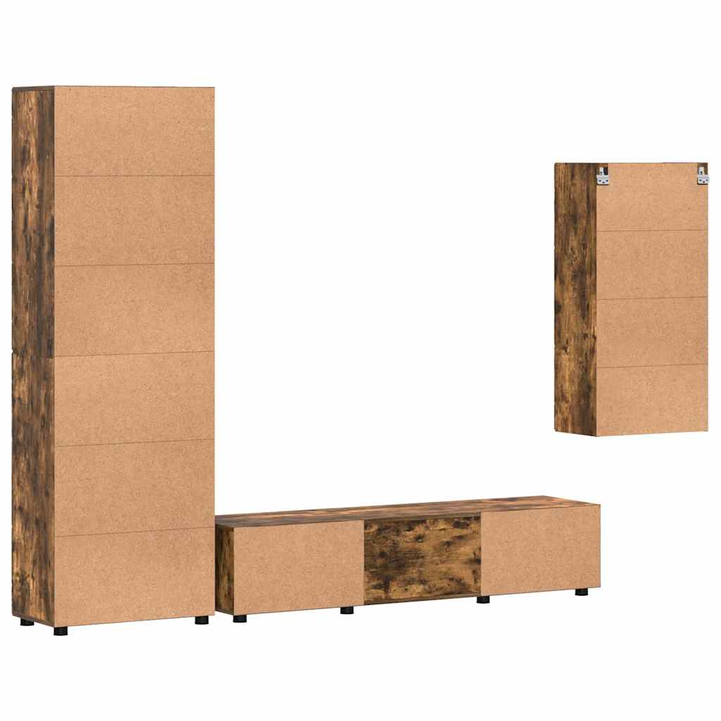 Ensemble meuble TV FLORIN 3 pcs Chêne fumé Bois d'ingénierie - XIOS