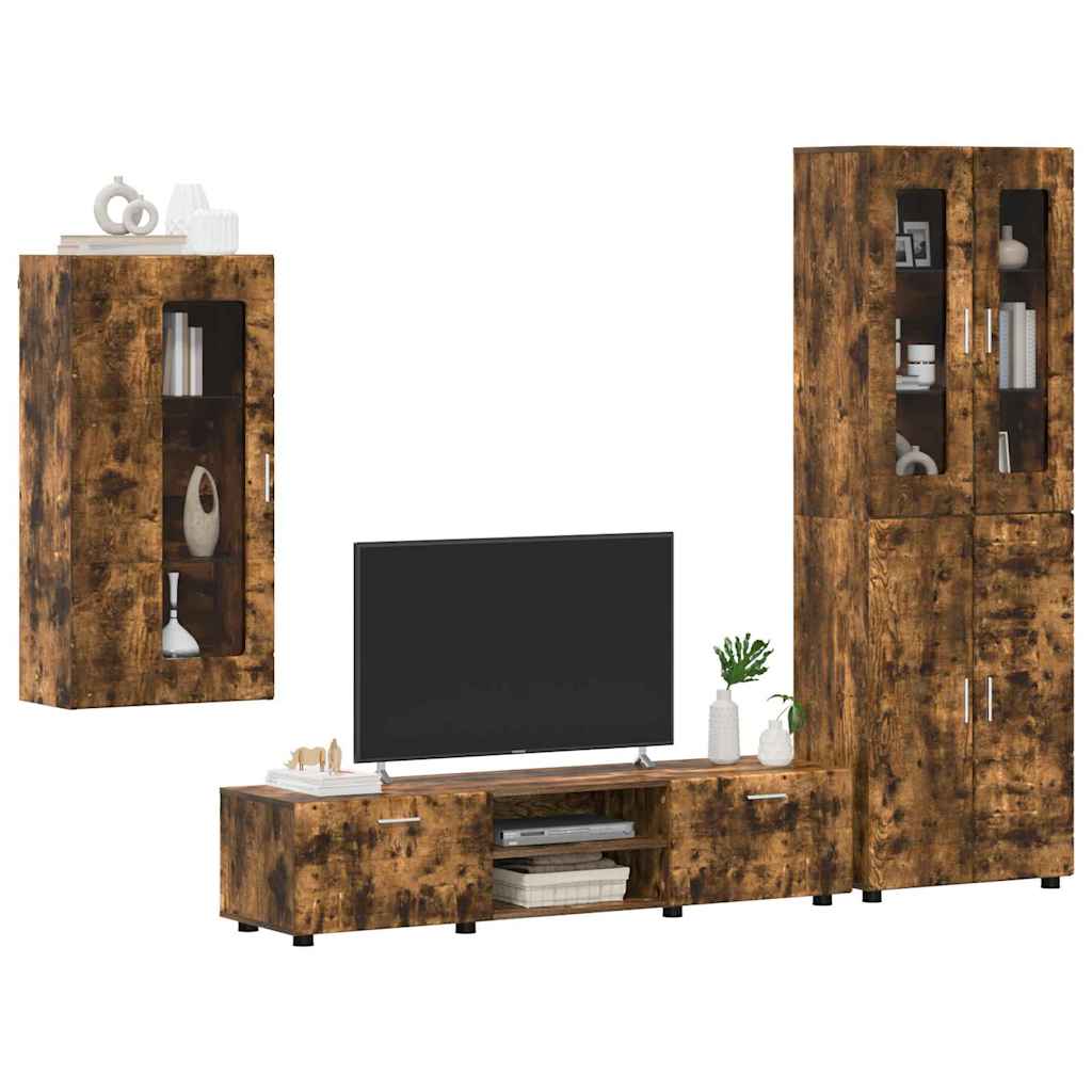 Ensemble meuble TV FLORIN 3 pcs Chêne fumé Bois d'ingénierie - XIOS