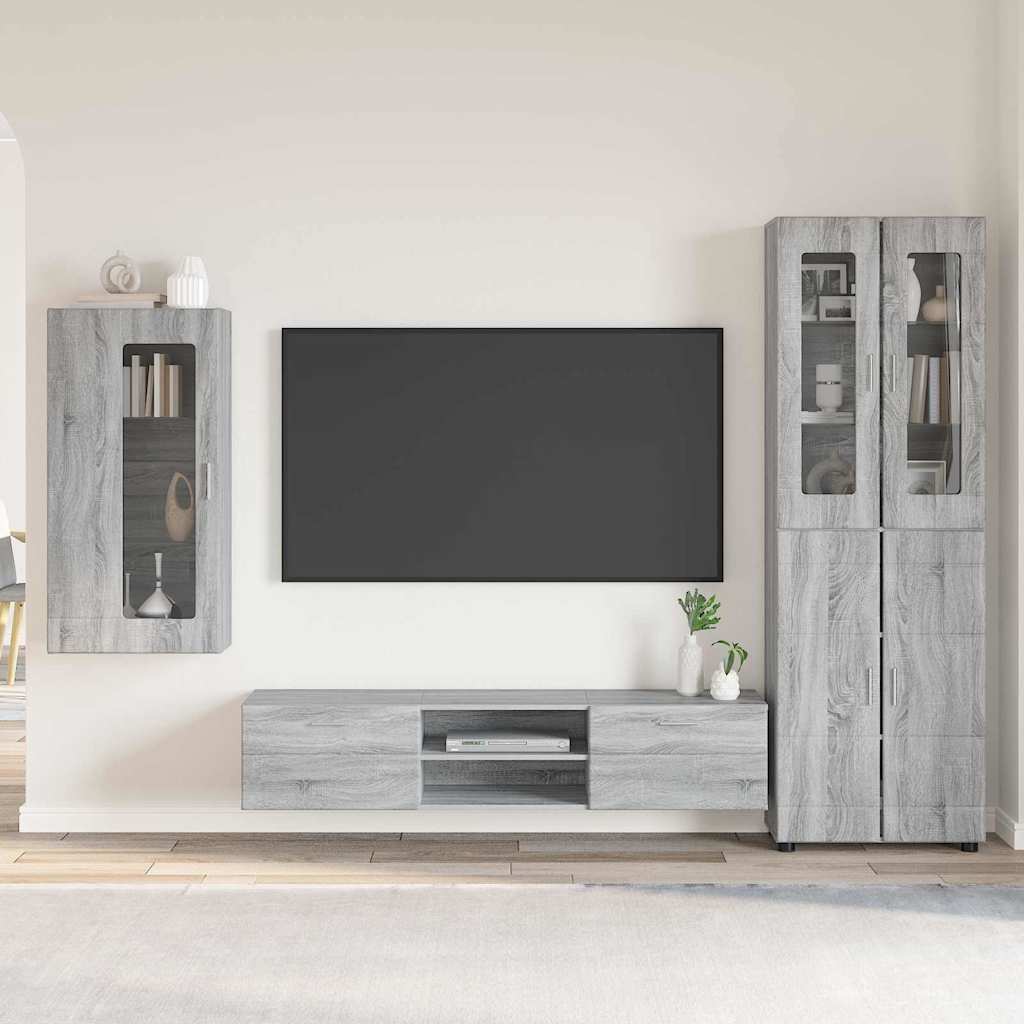 Ensemble meuble TV FLORIN 3 pcs Gris Sonoma Bois d'ingénierie - XIOS