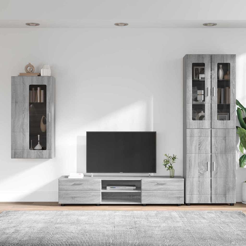 Ensemble meuble TV FLORIN 3 pcs Gris Sonoma Bois d'ingénierie - XIOS