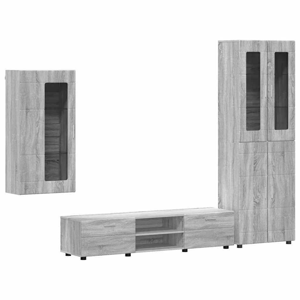 Ensemble meuble TV FLORIN 3 pcs Gris Sonoma Bois d'ingénierie - XIOS