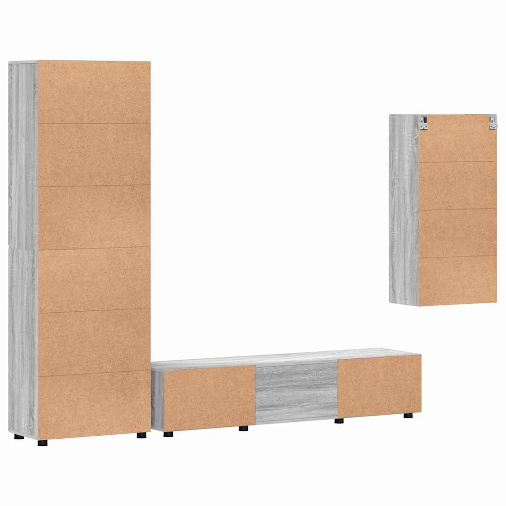 Ensemble meuble TV FLORIN 3 pcs Gris Sonoma Bois d'ingénierie - XIOS