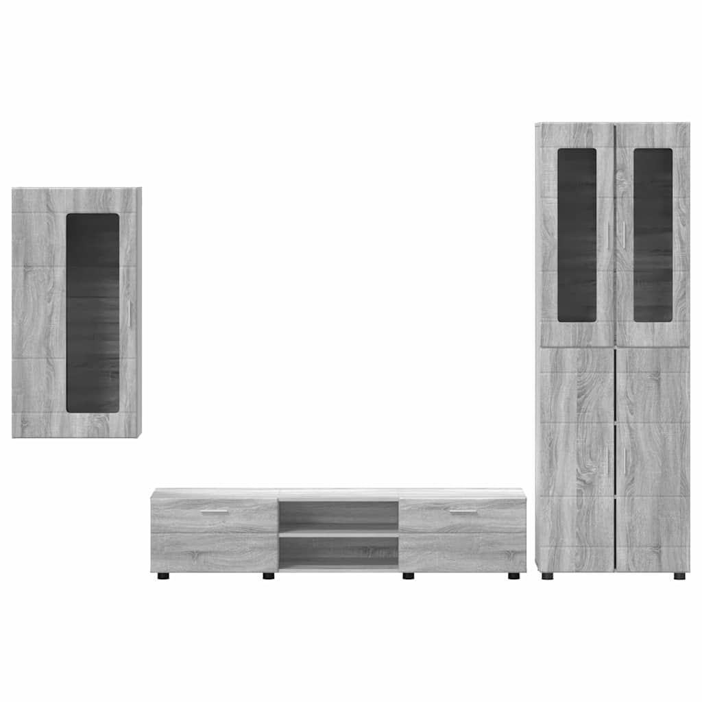 Ensemble meuble TV FLORIN 3 pcs Gris Sonoma Bois d'ingénierie - XIOS