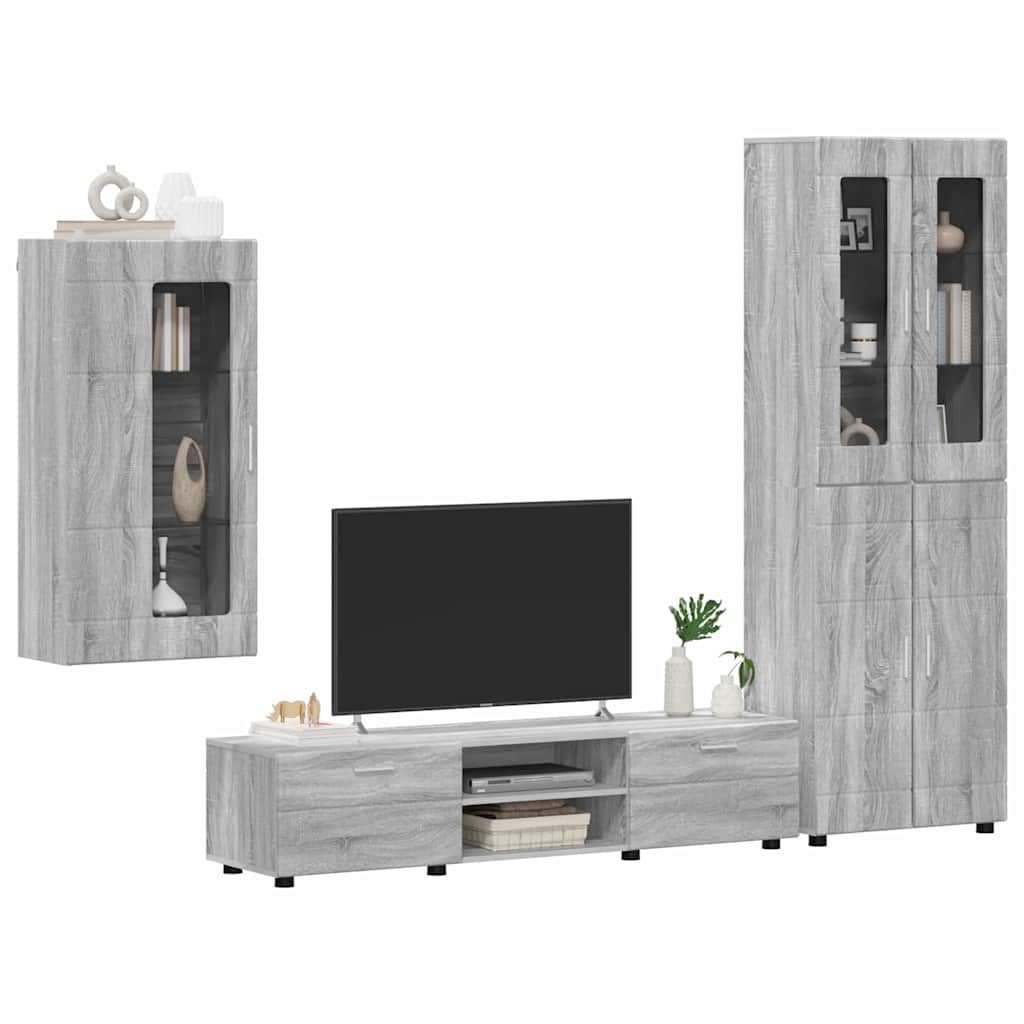 Ensemble meuble TV FLORIN 3 pcs Gris Sonoma Bois d'ingénierie - XIOS