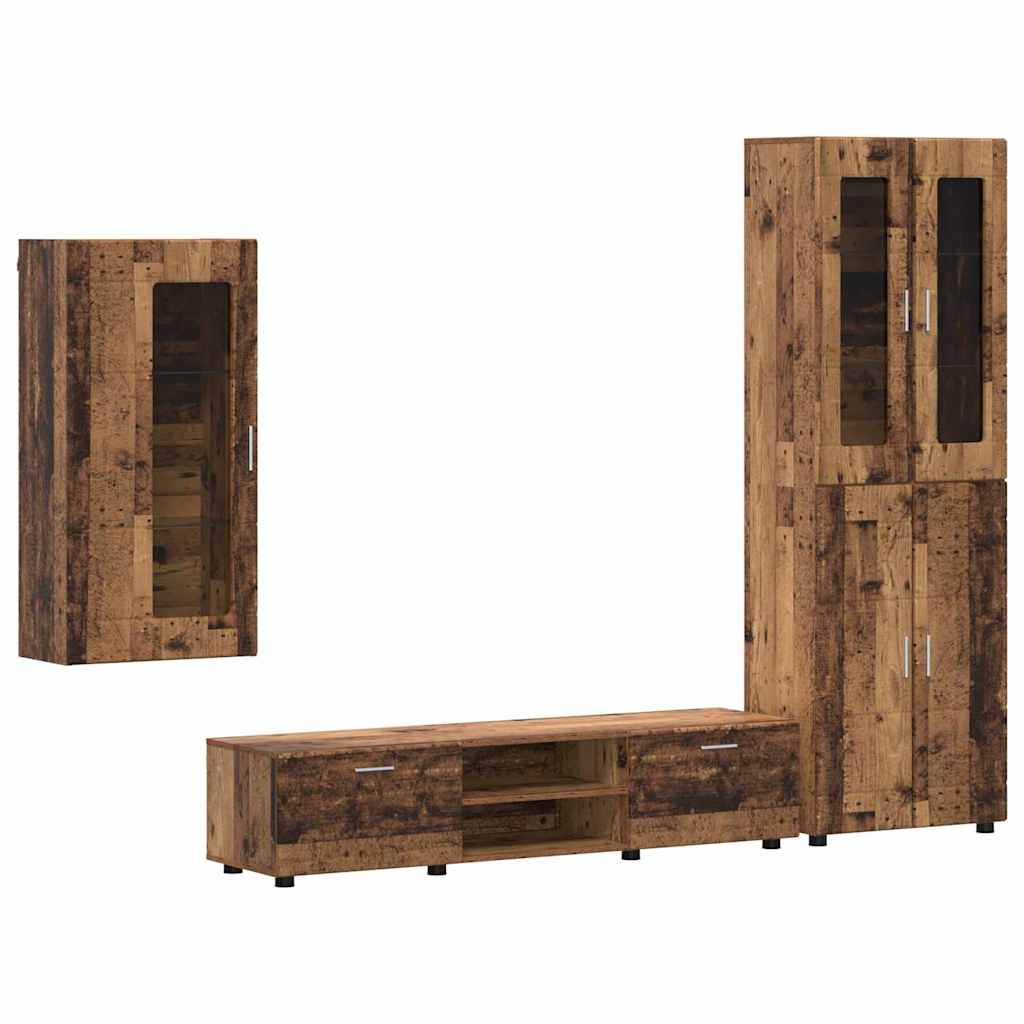 Ensemble meuble TV FLORIN 3 pcs Bois ancien Bois d'ingénierie - XIOS