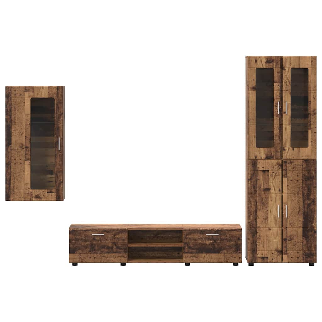 Ensemble meuble TV FLORIN 3 pcs Bois ancien Bois d'ingénierie - XIOS