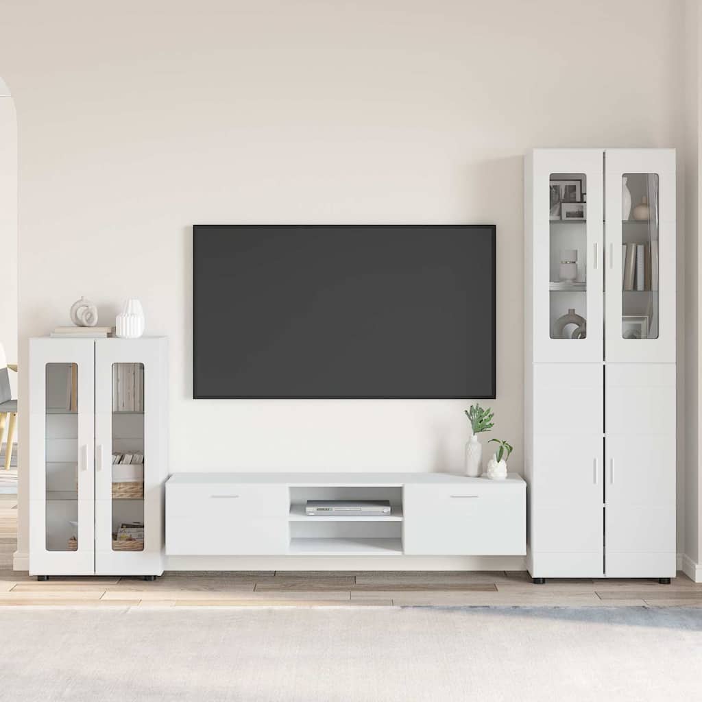 Ensemble meuble TV FLORIN 3 pcs Blanc Bois d'ingénierie - XIOS