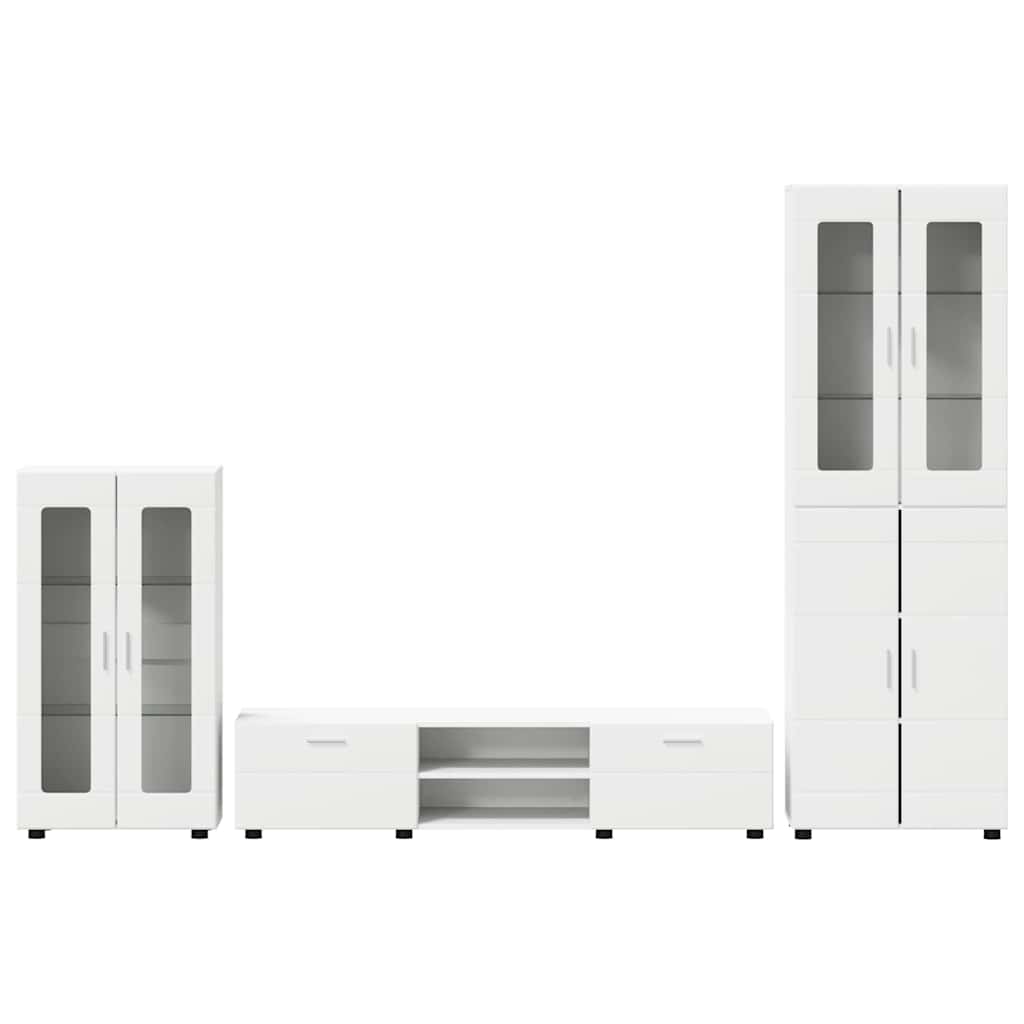 Ensemble meuble TV FLORIN 3 pcs Blanc Bois d'ingénierie - XIOS