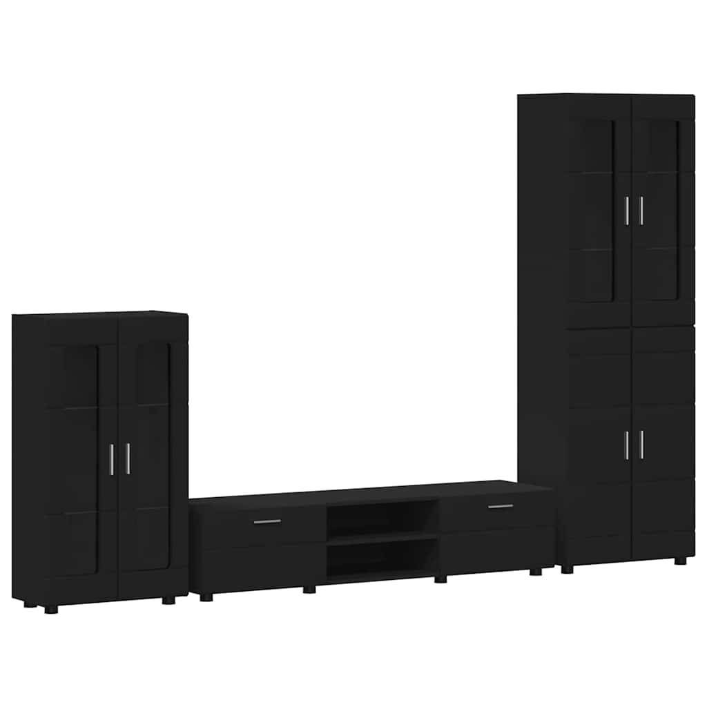 Ensemble meuble TV FLORIN 3 pcs Noir Bois d'ingénierie - XIOS
