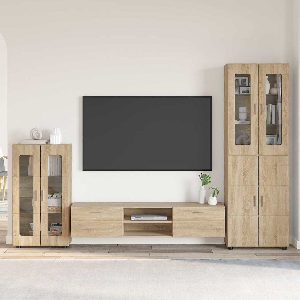 Ensemble meuble TV FLORIN 3 pcs Chêne Sonoma Bois d'ingénierie - XIOS