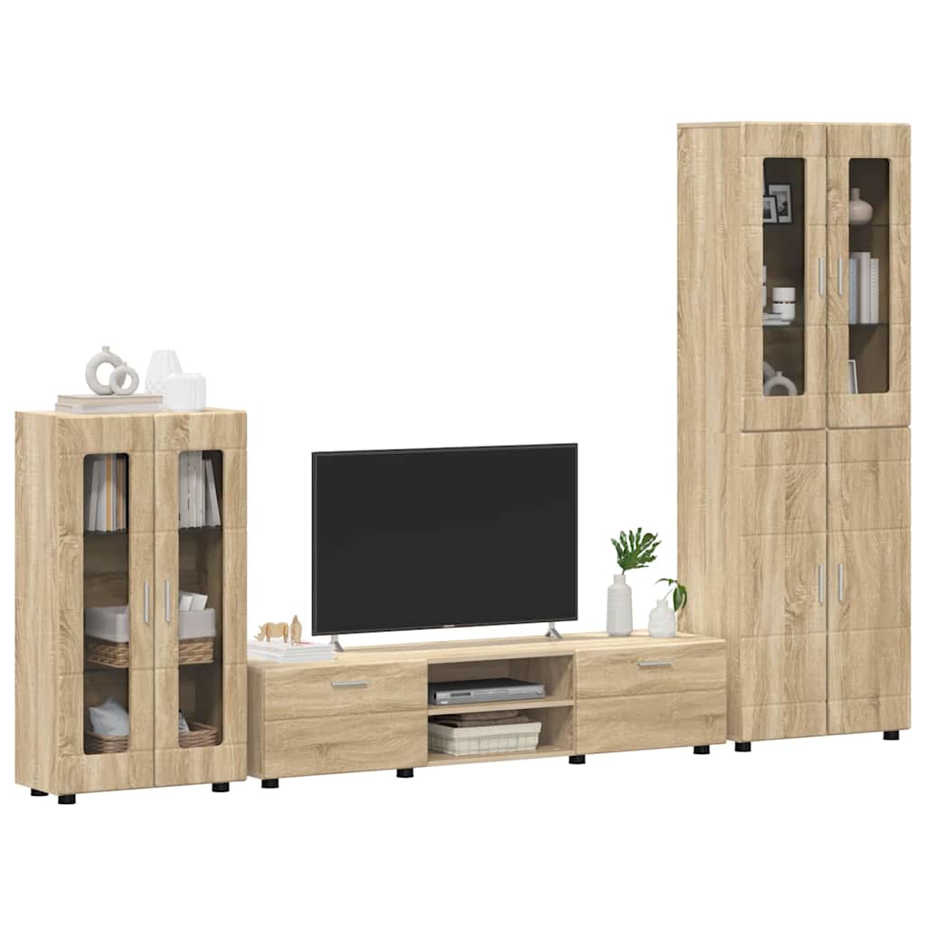 Ensemble meuble TV FLORIN 3 pcs Chêne Sonoma Bois d'ingénierie - XIOS