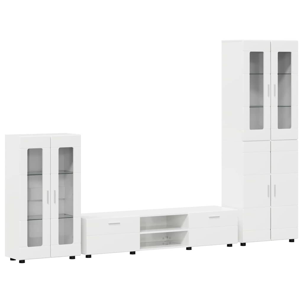 Ensemble meuble TV avec tiroir FLORIN 3 pcs Blanc brillant - XIOS