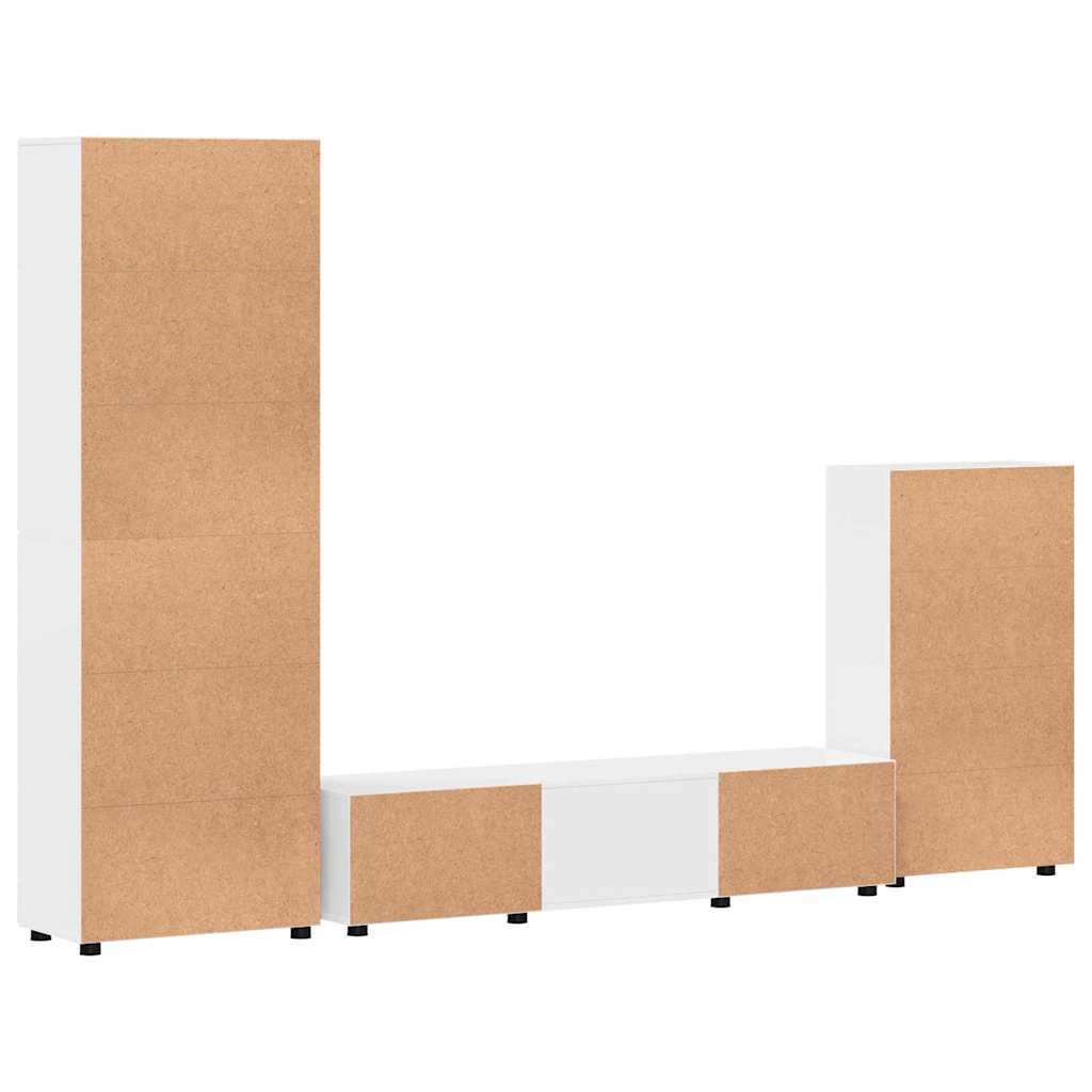 Ensemble meuble TV avec tiroir FLORIN 3 pcs Blanc brillant - XIOS