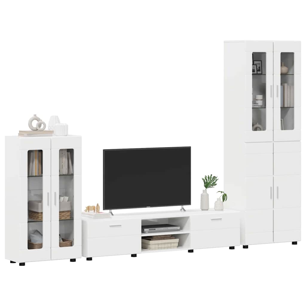 Ensemble meuble TV avec tiroir FLORIN 3 pcs Blanc brillant - XIOS